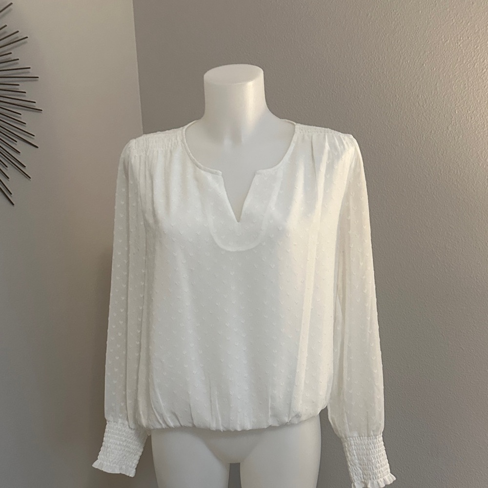DR2 White Textured Blouse